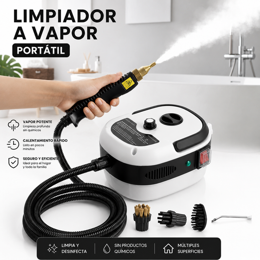 Limpiador a Vapor Portátil Multiusos – Limpieza Profunda