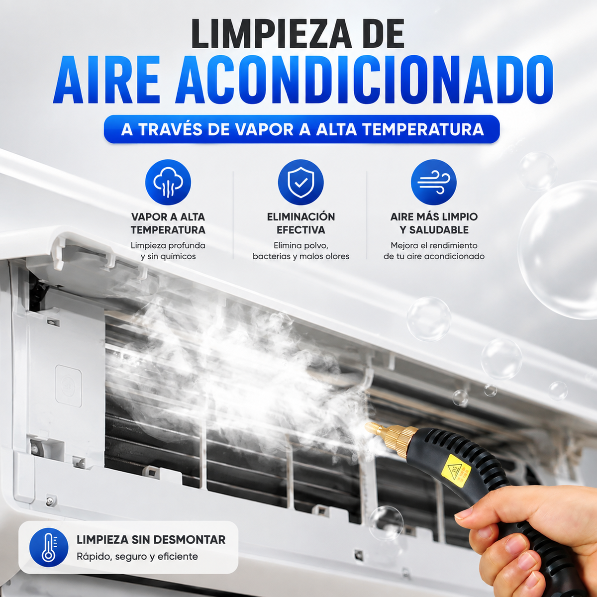 Limpiador a Vapor Portátil Multiusos – Limpieza Profunda