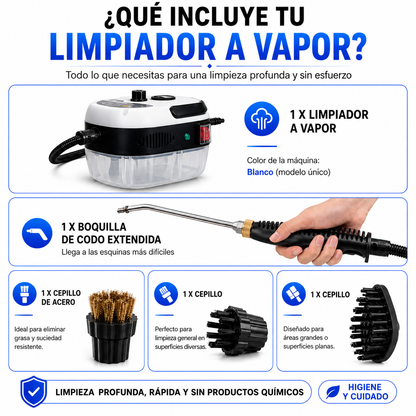 Limpiador a Vapor Portátil Multiusos – Limpieza Profunda