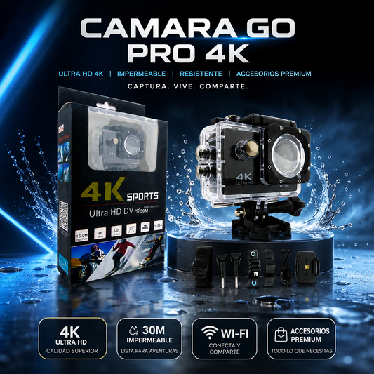 🔥 LIQUIDACIÓN DE STOCK: - CÁMARA GOPRO 4K + FUNDA ULTRARRESISTENTE DE REGALO - [PROMOCIÓN DE CUMPLEAÑOS]
